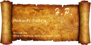 Heksch Petra névjegykártya